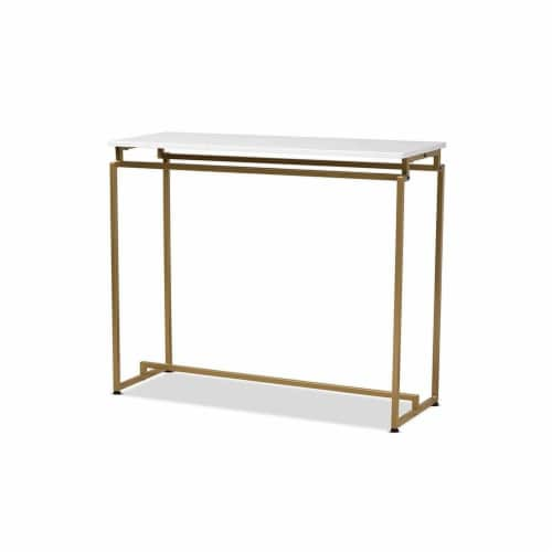 Renzo Modern And Contemporary Brushed Gold Finished Metal Console Table