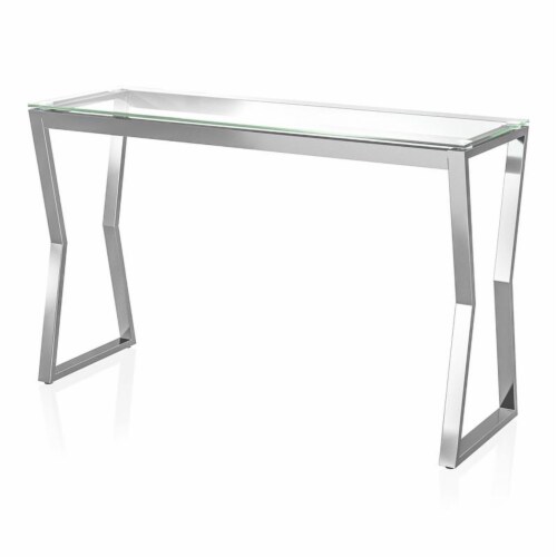 Furniture Of America Syann Contemporary Glass Top Console Table In