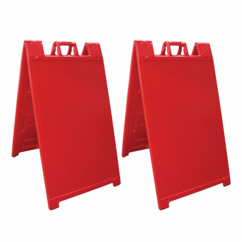 Plasticade Signicade A Frame Plain Portable Folding Sidewalk Sign Red