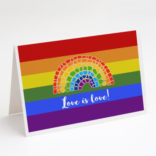 Gay Pride Love Is Love Mosaic Rainbow Greeting Cards And Envelopes Pack