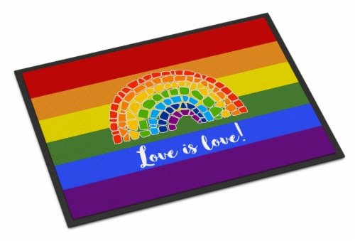 Carolines Treasures CK8018JMAT Gay Pride Love Is Love Mosaic Rainbow