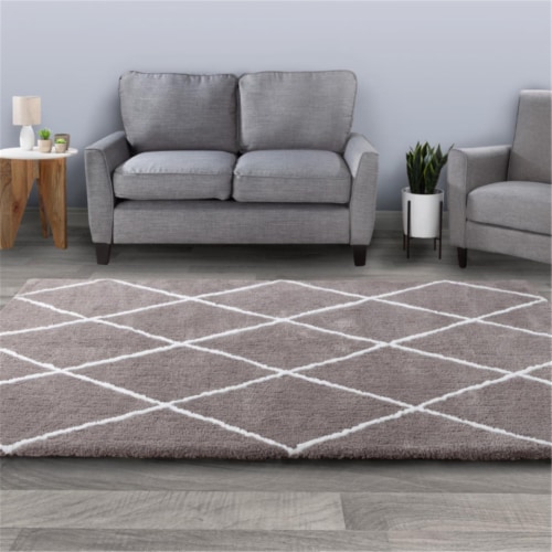 Lavish Home 62 X5377 GI 5 Ft 3 In X 7 Ft 7 In Shag Area Plush Rug