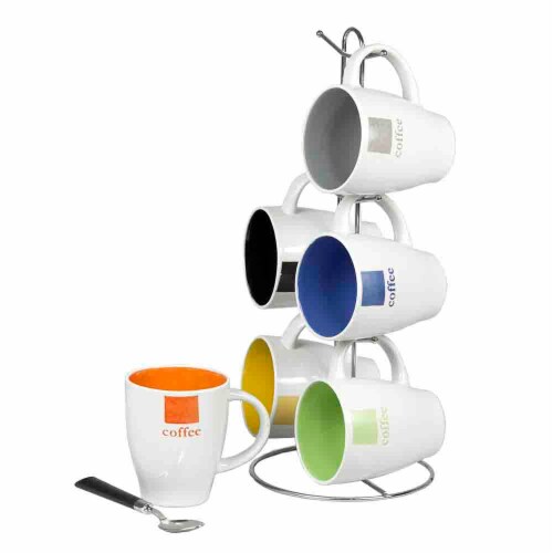 Home Basics Piece Mug Set With Stand Unit Fred Meyer