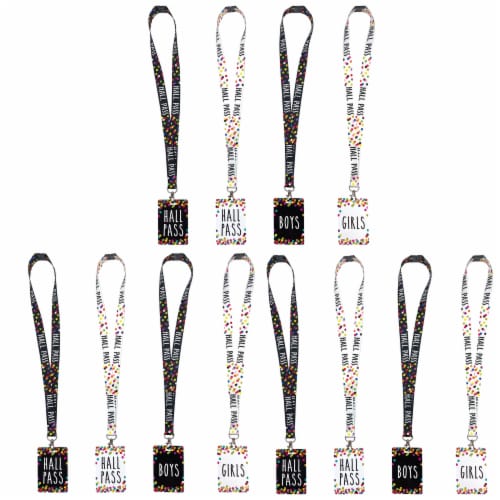 Teacher Created Resources Confetti Hall Pass With Lanyard Per Pack