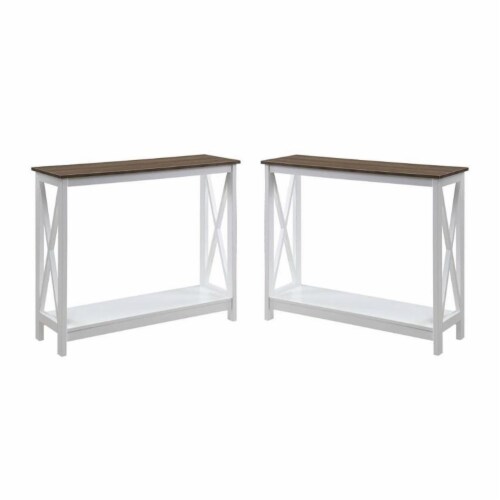 Home Square Piece Driftwood Oxford Console Table Set In White Kroger