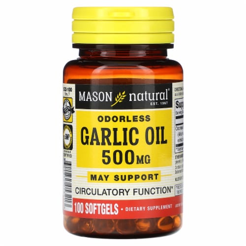 Mason Natural Odorless Garlic Oil Mg Softgels Count