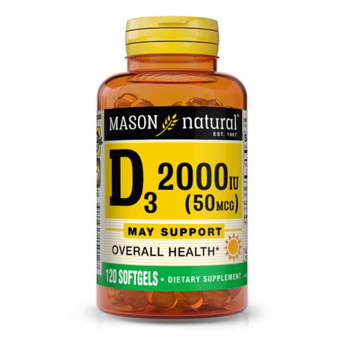 MASON NATURAL Vitamin D3 2000 IU Softgels 120 Ea 120 Count Ralphs