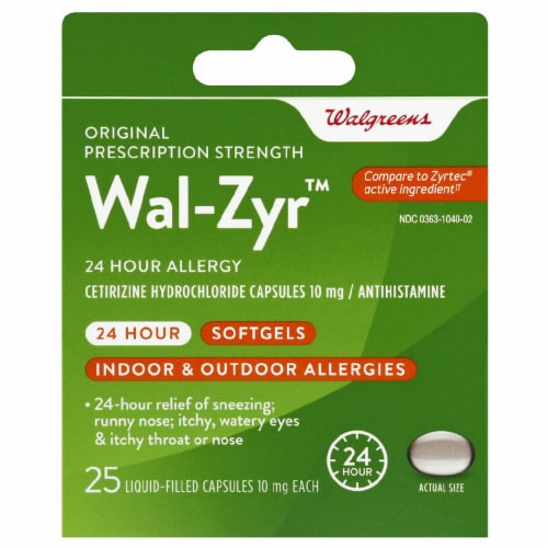 Walgreens Wal Zyr Hour Allergy Liquid Capsules Ct Kroger