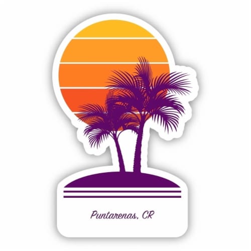 Puntarenas Costa Rica Souvenir Inch Vinyl Decal Sticker Palm Design