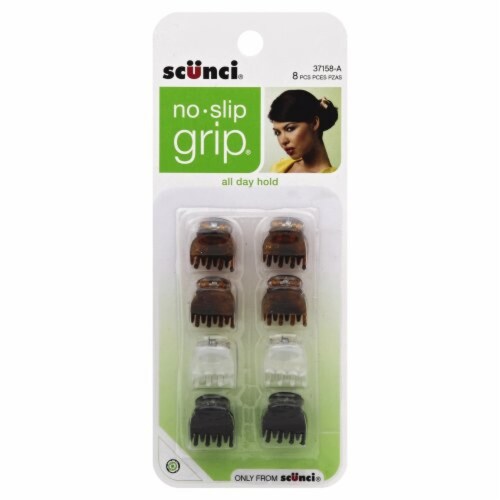 Scunci No Slip Grip Mini Oval Top Jaw Clips 8 Count Pack Of 18 18