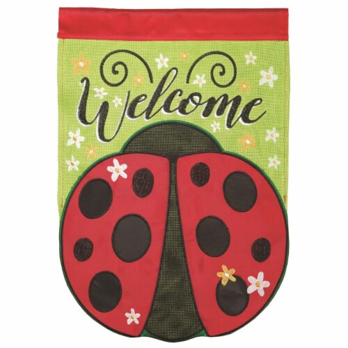 Magnolia Gardens M X In Welcome Lady Bug Shaped Burlap