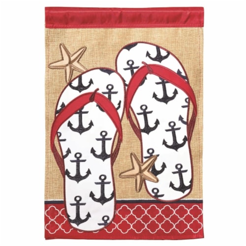 Magnolia Gardens X In Double Applique Anchor Flips Burlap