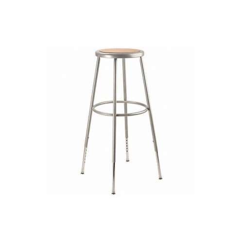 National Public Seating Round Stool Adjustable Legs Gray 31 5 H 6230H