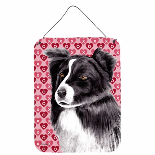 Border Collie Hearts Love And Valentine S Day Portrait Wall Or Door