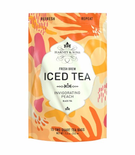 Harney Sons Fresh Brew Ice Tea Invigorating Peach Black Tea 7 5 Oz