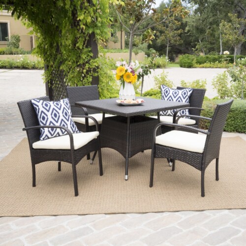 Carmela Outdoor 5pc Multibrown PE Wicker Square Dining Set 5pcs Kroger