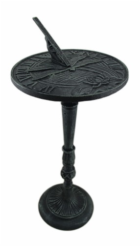 Zeckos Verdigris Finish Cast Iron Dragonfly Sundial W Pedestal