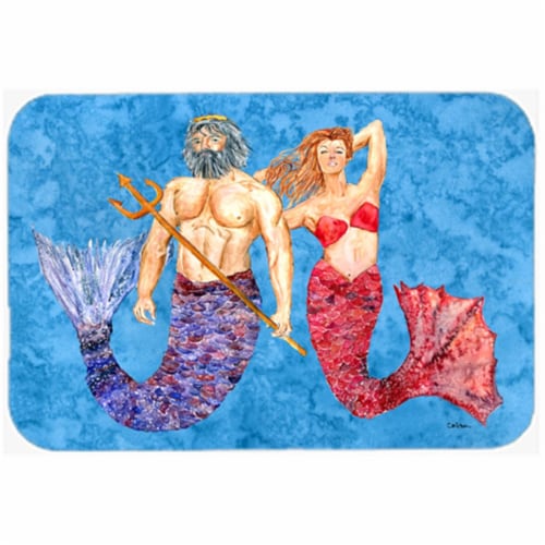 X In Mermaid And Merman Glass Cutting Board Large Size Fry