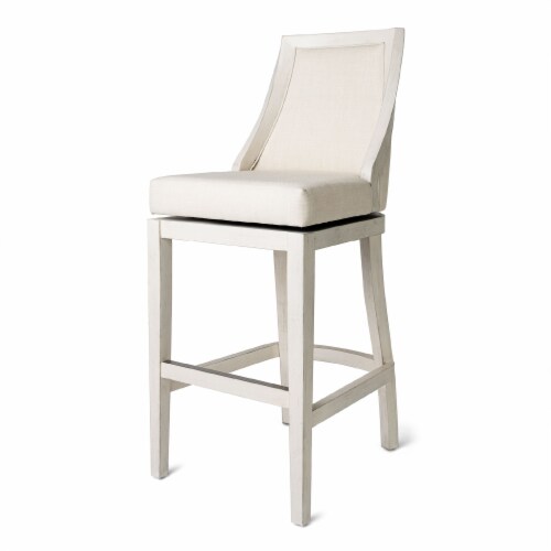 Maven Lane Vienna High Back Kitchen Swivel Stool White Oak Bar Height