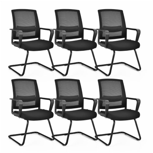 Gymax Set Of 6 Conference Chairs Mesh Reception Office Guest Chairs W