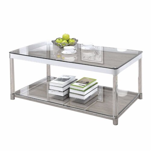 Bowery Hill Glass Top Coffee Table In Chrome Kroger