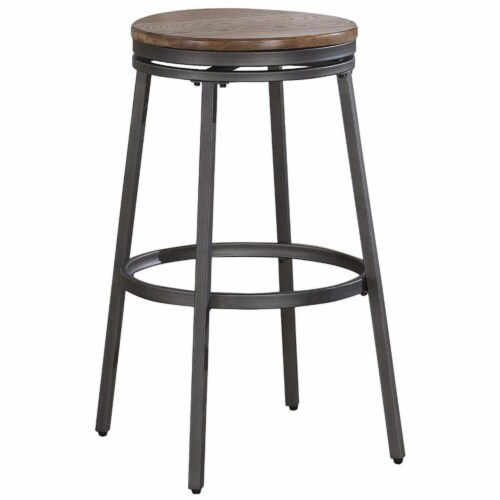 Bowery Hill 25 Contemporary Metal Wood Backless Counter Stool In Slate