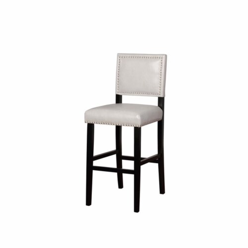 Riverbay Furniture 30 Faux Leather Bar Stool In Dove Gray And Black 1