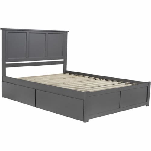 Bowery Hill Traditional Solid Wood Platform Queen Bed Storage Drawer