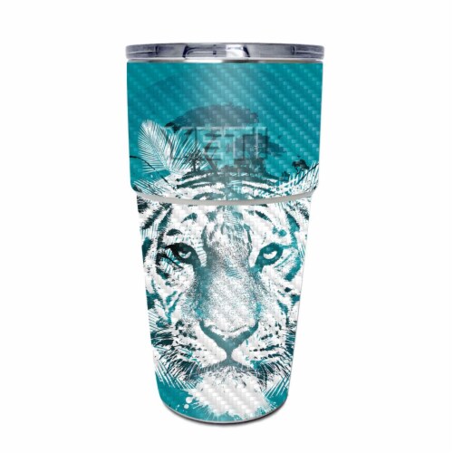 MightySkins CF YEPINT16SI White Tiger Carbon Fiber Skin For Yeti