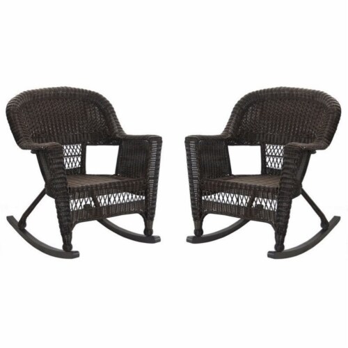 Jeco Resin Wicker Patio Rocker In Espresso Set Of Kroger