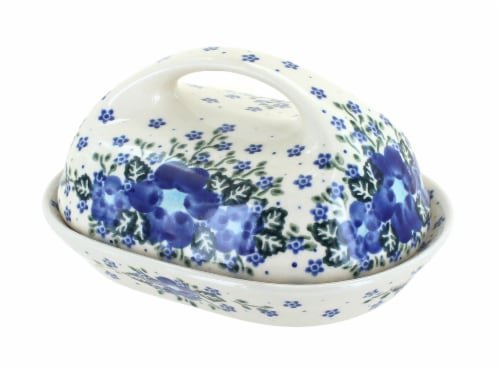 Blue Rose Polish Pottery Melanie Butter Dish 1 Kroger