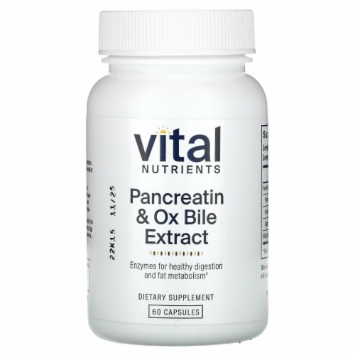 Vital Nutrients Pancreatin Ox Bile Extract Capsules Count