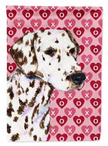 Dalmatian Hearts Love And Valentine S Day Portrait House Flag House