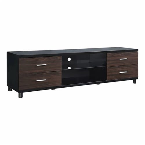 Bowery Hill Drawer Modern Wood Tv Stand For Tvs Up To In Black