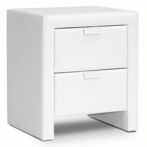 Bowery Hill Faux Leather Nightstand In White 1 Kroger