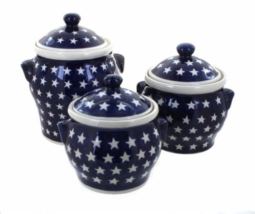 Blue Rose Polish Pottery Stars Canister Set Fred Meyer