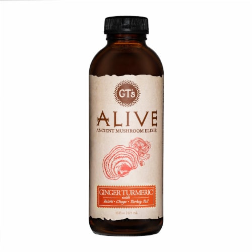 GT S Alive Ancient Mushroom Elixir Ginger Turmeric 16 Fl Oz QFC