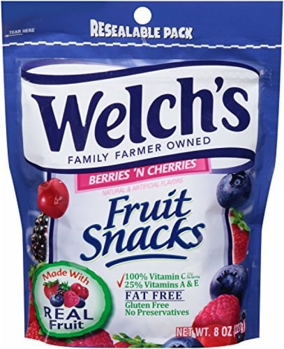 Welch S Berries N Cherries Fruit Snacks 8 Oz Pack Of 32 32 Packs