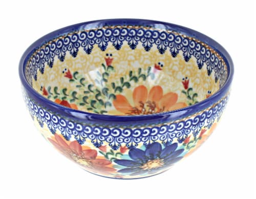 Blue Rose Polish Pottery Autumn Burst Cereal Soup Bowl Kroger