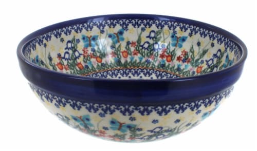 Blue Rose Polish Pottery Garden Of Eden Small Serving Bowl 1 Kroger