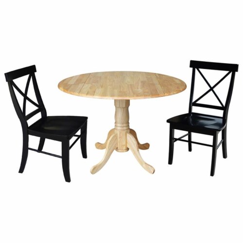 In Dual Drop Leaf Table With Cross Back Dining Chairs Piece