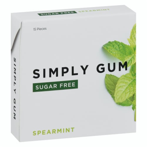 Simplygum Gum Spearmint Sugar Free 15 Pieces Pack Of 6 Case Of 6