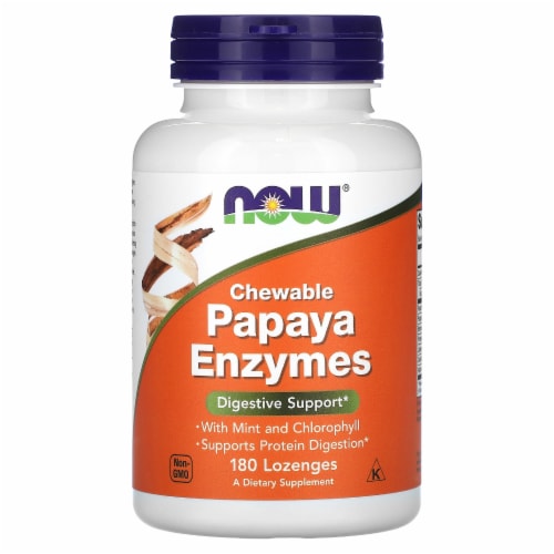 NOW Foods Chewable Papaya Enzymes 180 Lozenges 180 Count Ralphs