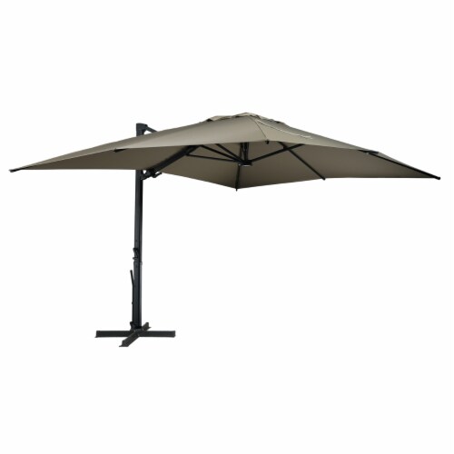 Mondawe Ft Square Solar Led Cantilever Patio Umbrella Ft Qfc