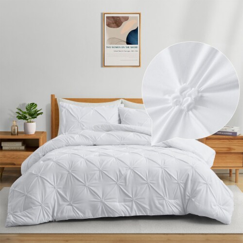 Piece Comforter Set Pintuck Pinch Pleat Ultra Soft Down Alternative