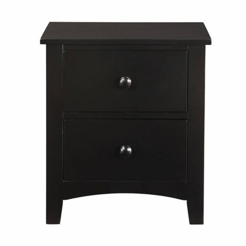 Pine Wood Night Stand With 2 Drawers Black Saltoro Sherpi 16x22x24