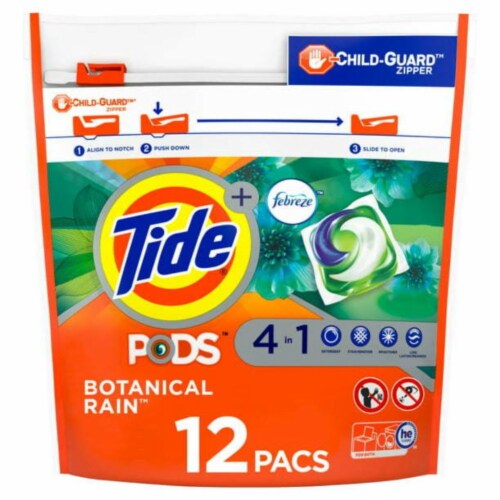 Tide Pods Plus Febreze Botanical Rain Laundry Detergent Pacs Ct