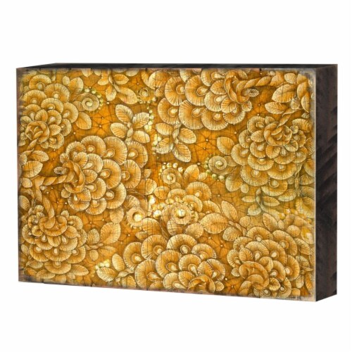 Designocracy 95013 18 Patterned Rustic Wooden Block Design Graphic Art