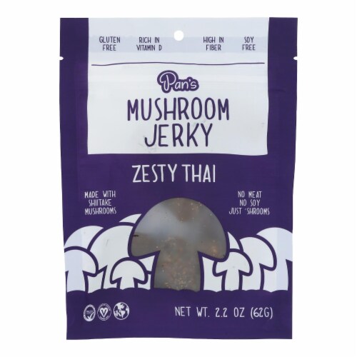 Pan S Mushroom Jerky Zesty Thai Case Of 6 2 2 OZ 6 Ct 2 2 Oz