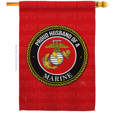 Breeze Decor H Bo Proud Husband Marines House Flag Armed Forces